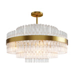 Full Copper Modern Chandelier with Clear Glass Shade for Dining Room and Living Room