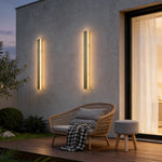 Linear Gold Outdoor Wall Light – Modern Minimalist LED Sconce