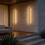 Linear Gold Outdoor Wall Light – Modern Minimalist LED Sconce
