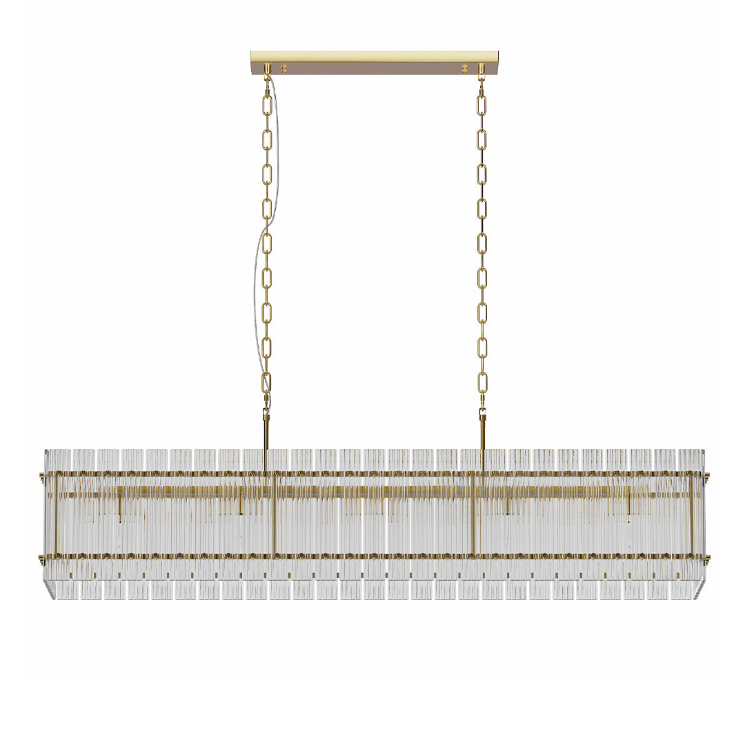 Artisan Iron and Glass Chandelier with Adjustable Chain, 8 or 10 Lights