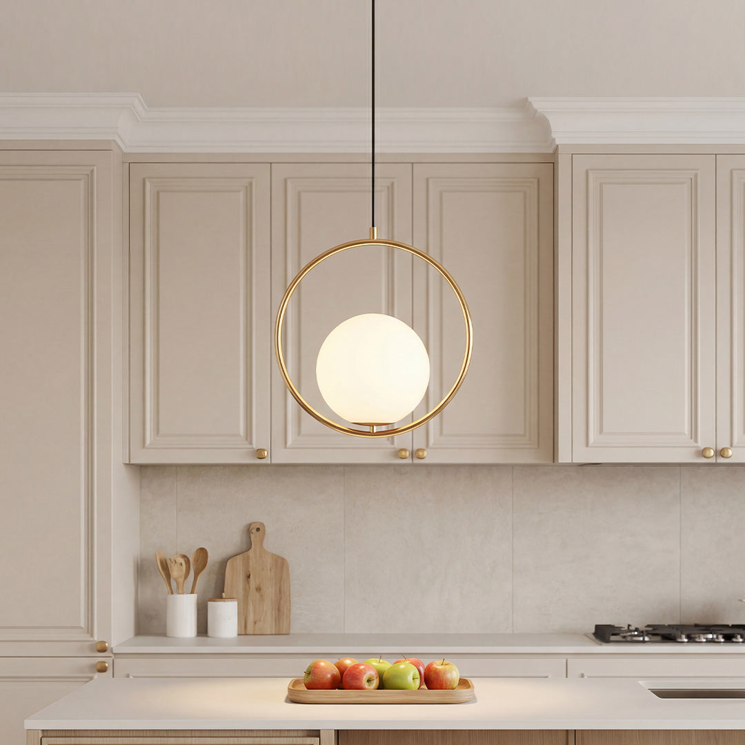 Aurelia Globe Pendant Light in Gold and Glass