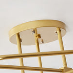 Nordic Gold Semi Flush Mount Ceiling Light with Milk Glass Shades