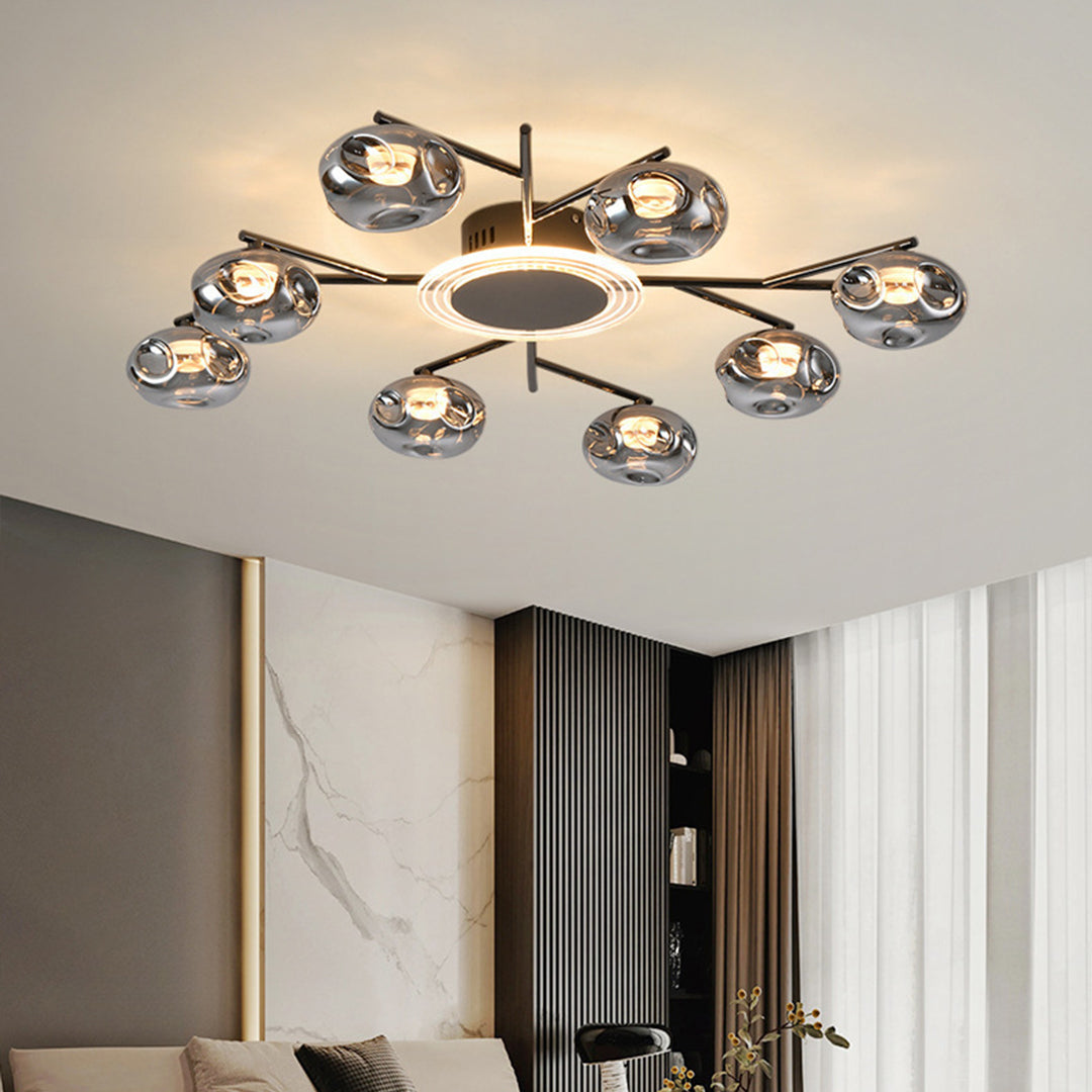 Lumina Branching Semi-Flush Ceiling Light in Black or Copper