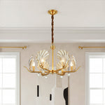 Modern Copper Shell Glass Chandelier for Dining Room and Living Room