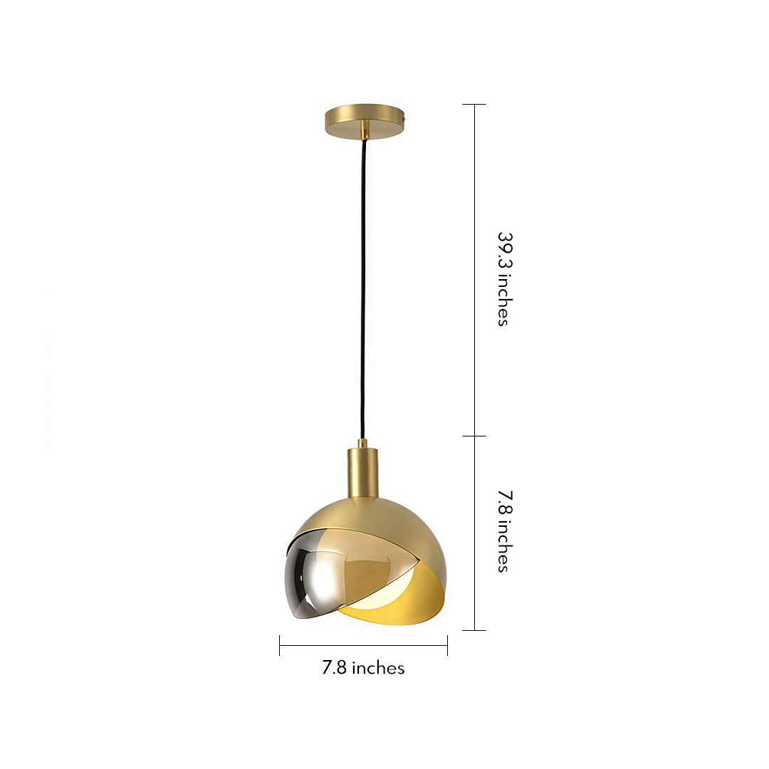 Aurelia Gold Hemisphere Pendant Light – Modern Industrial Glass Sphere