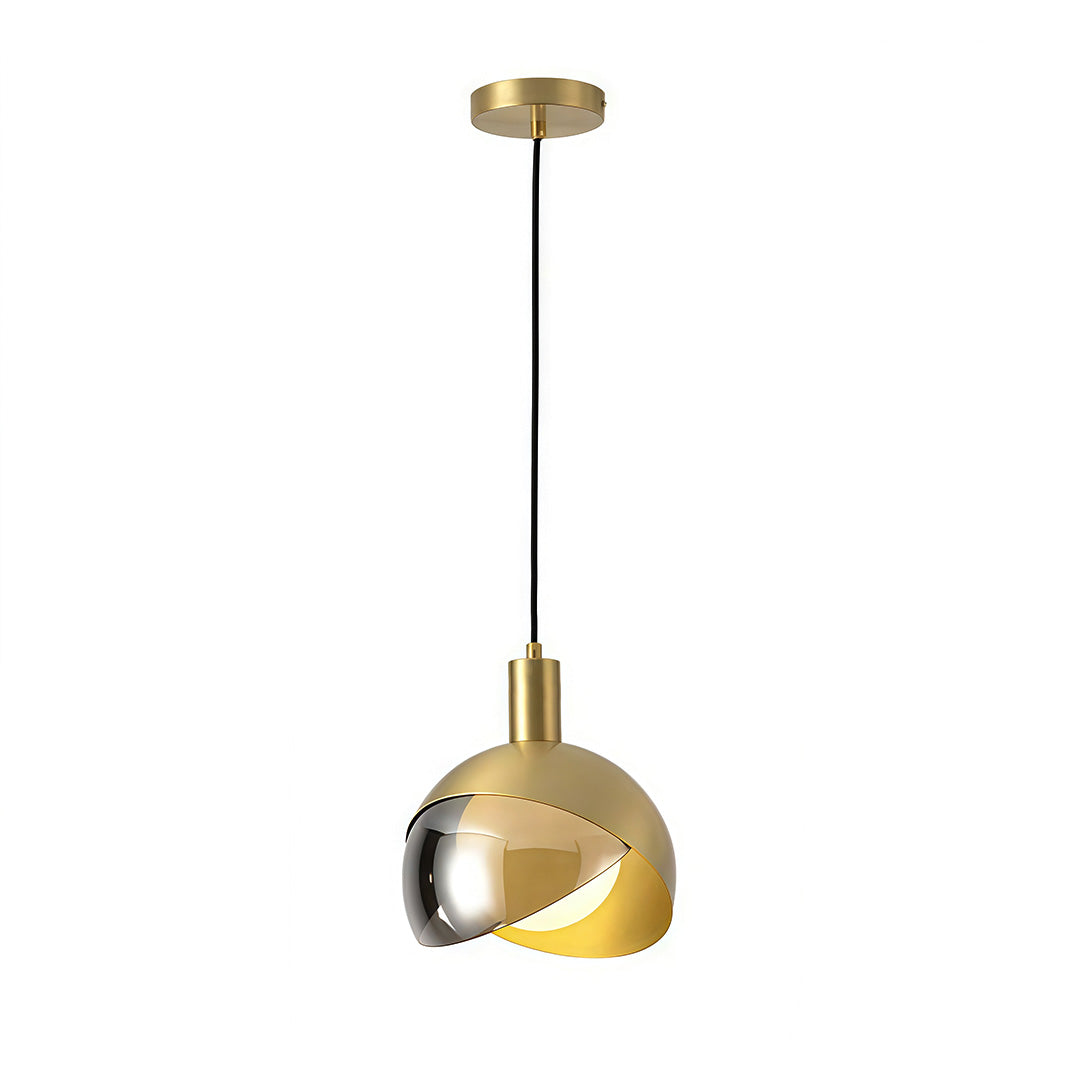 Aurelia Gold Hemisphere Pendant Light – Modern Industrial Glass Sphere