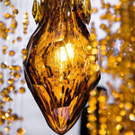 Cognac Crystal Staircase Chandelier – Modern Linear LED Pendant for Grand Interiors