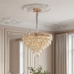 Aurelia Crystal Chandelier – European Luxury Gold Pendant Light