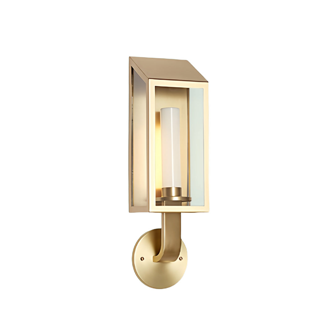 Geometric Outdoor Wall Sconce in Black or Gold, IP65 Waterproof LED