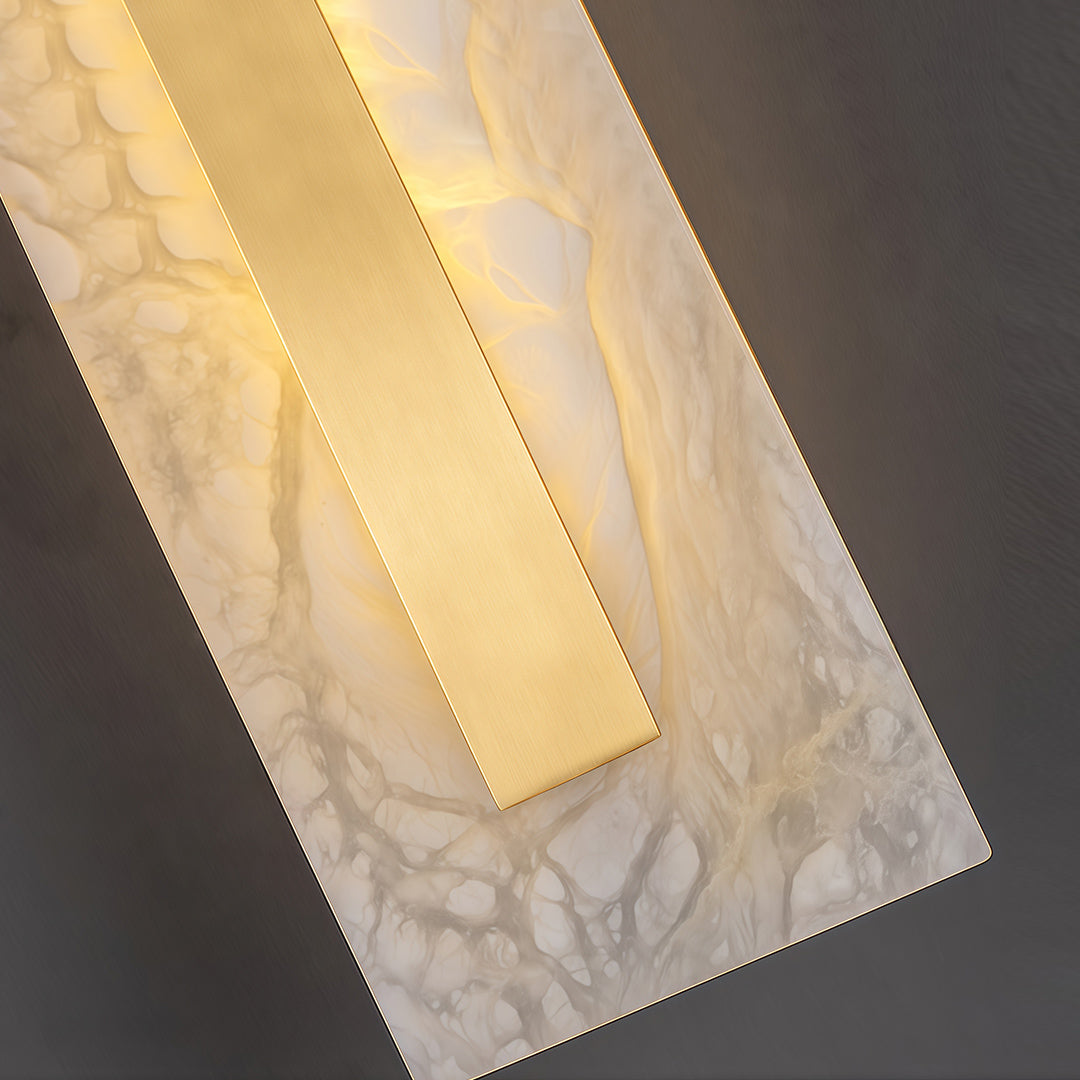 Luxury Brass Cloud Stone Wall Sconce with Warm LED Light for Modern Interiors