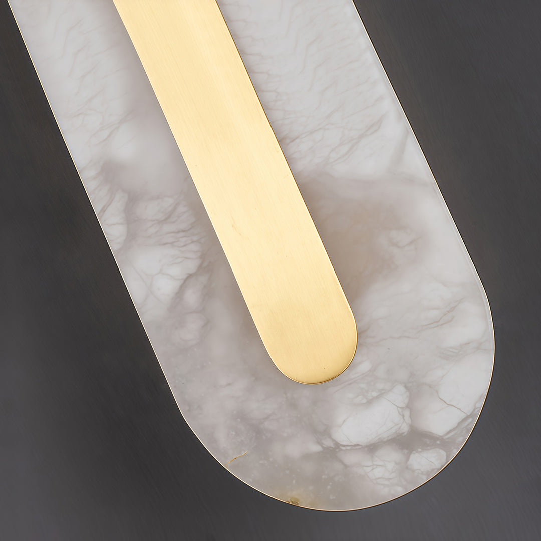 Luxury Brass Cloud Stone Wall Sconce with Warm LED Light for Modern Interiors