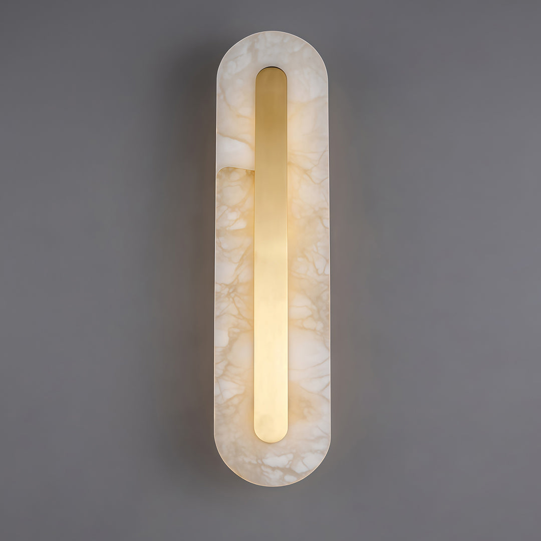 Luxury Brass Cloud Stone Wall Sconce with Warm LED Light for Modern Interiors