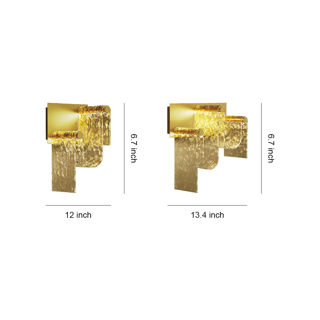 Aurelia Gold LED Wall Sconce with Amber Glass – Italian Modern