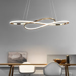 Wavy Double 8-Shaped LED Chandelier with Stepless Dimming, Modern Nordic Pendant Light