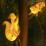 Solar Animal Garden Lights LED Waterproof Hanging Sculptural Squirrel Outdoor Lamp