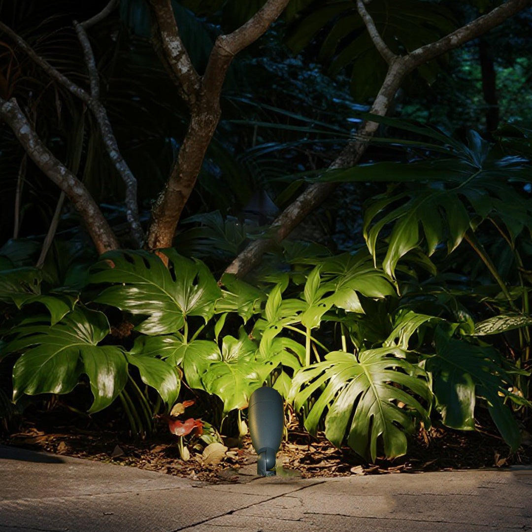Minimalist IP65 LED Outdoor Spotlight in Sand Gray
