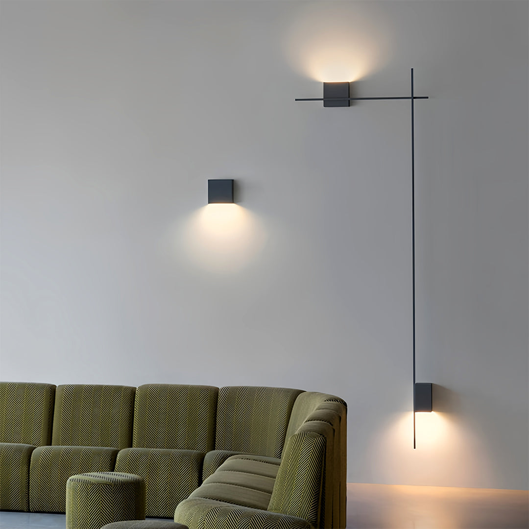 Modern Minimalist Rectangular LED Wall Sconce Set for Bedroom and Living Room