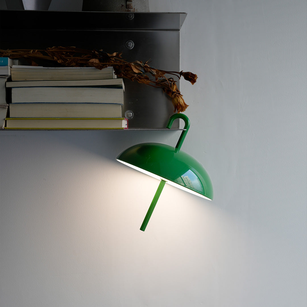 Aria Portable LED Table Lamp with Umbrella Shade, Rechargeable & Dimmable