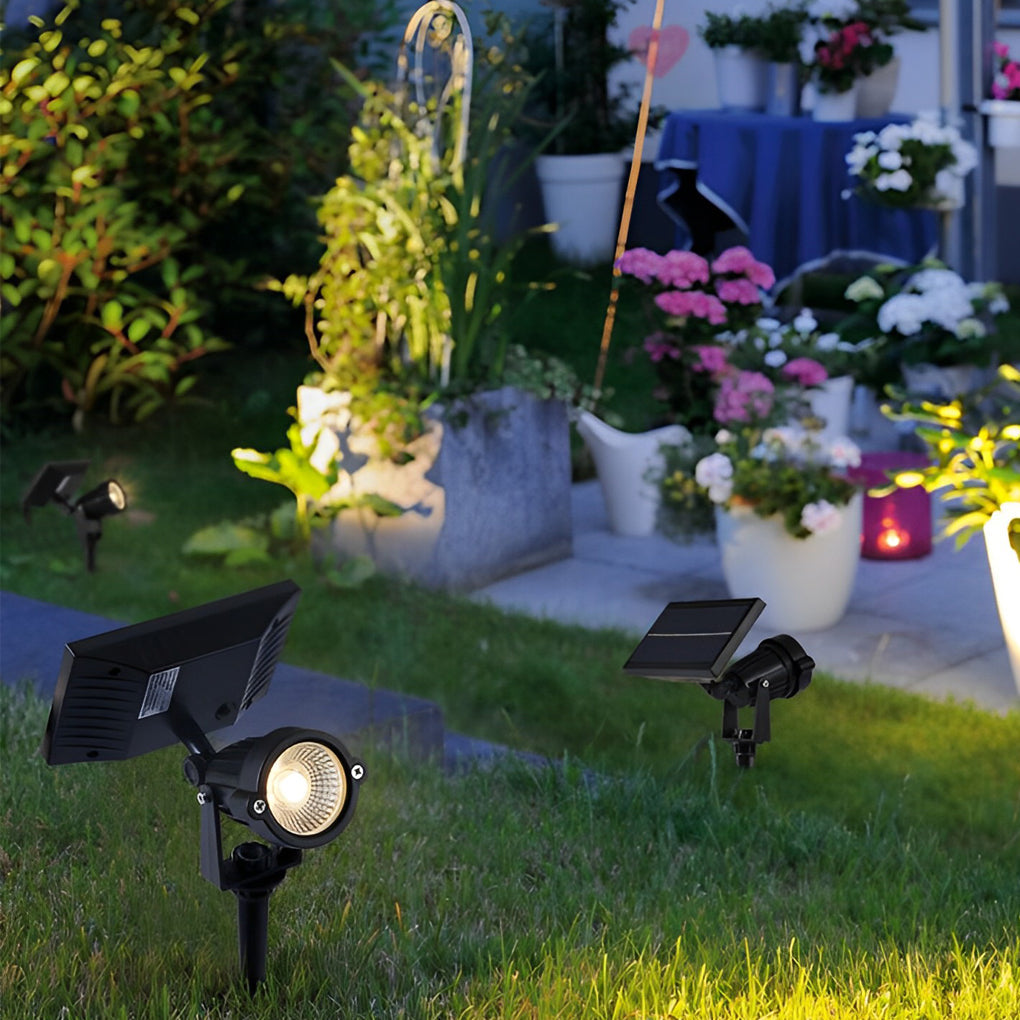 Solar Ground Spike Spotlight with Adjustable RGB LED for Landscape and Trees