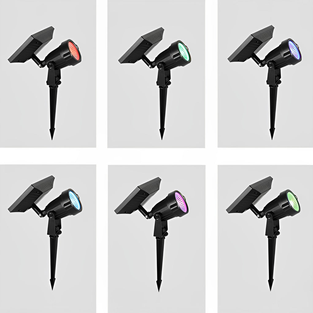 Solar Ground Spike Spotlight with Adjustable RGB LED for Landscape and Trees