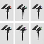 Solar Ground Spike Spotlight with Adjustable RGB LED for Landscape and Trees