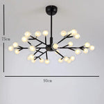 Novelty Iron Chandelier With 30 Light Glass Orbs Bubble 33 Wide Led Lighting