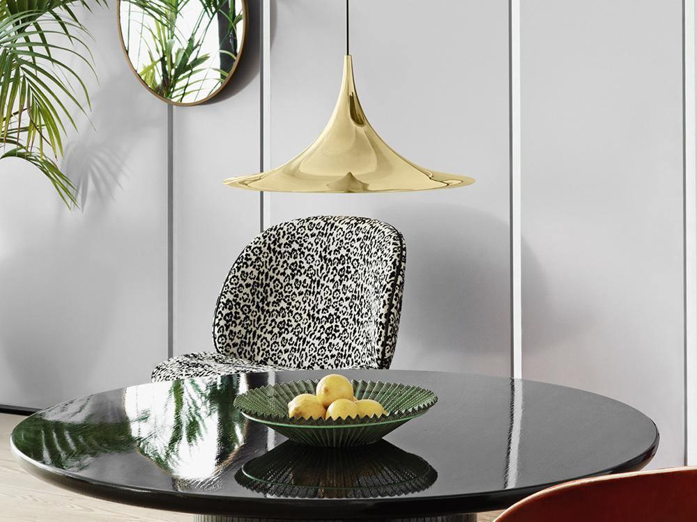 Semi Arch Pendant Light – Designer Aluminum Swag Lamp for Dining & Living Spaces