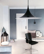 Semi Arch Pendant Light – Designer Aluminum Swag Lamp for Dining & Living Spaces