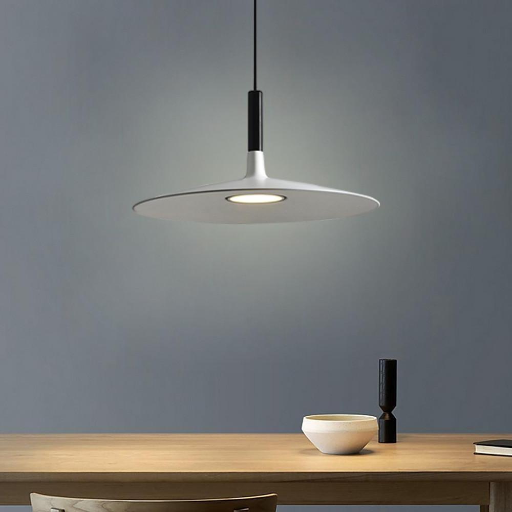 Nordic Flat Dish LED Pendant Light – Minimalist Ceiling Hanging Lamp