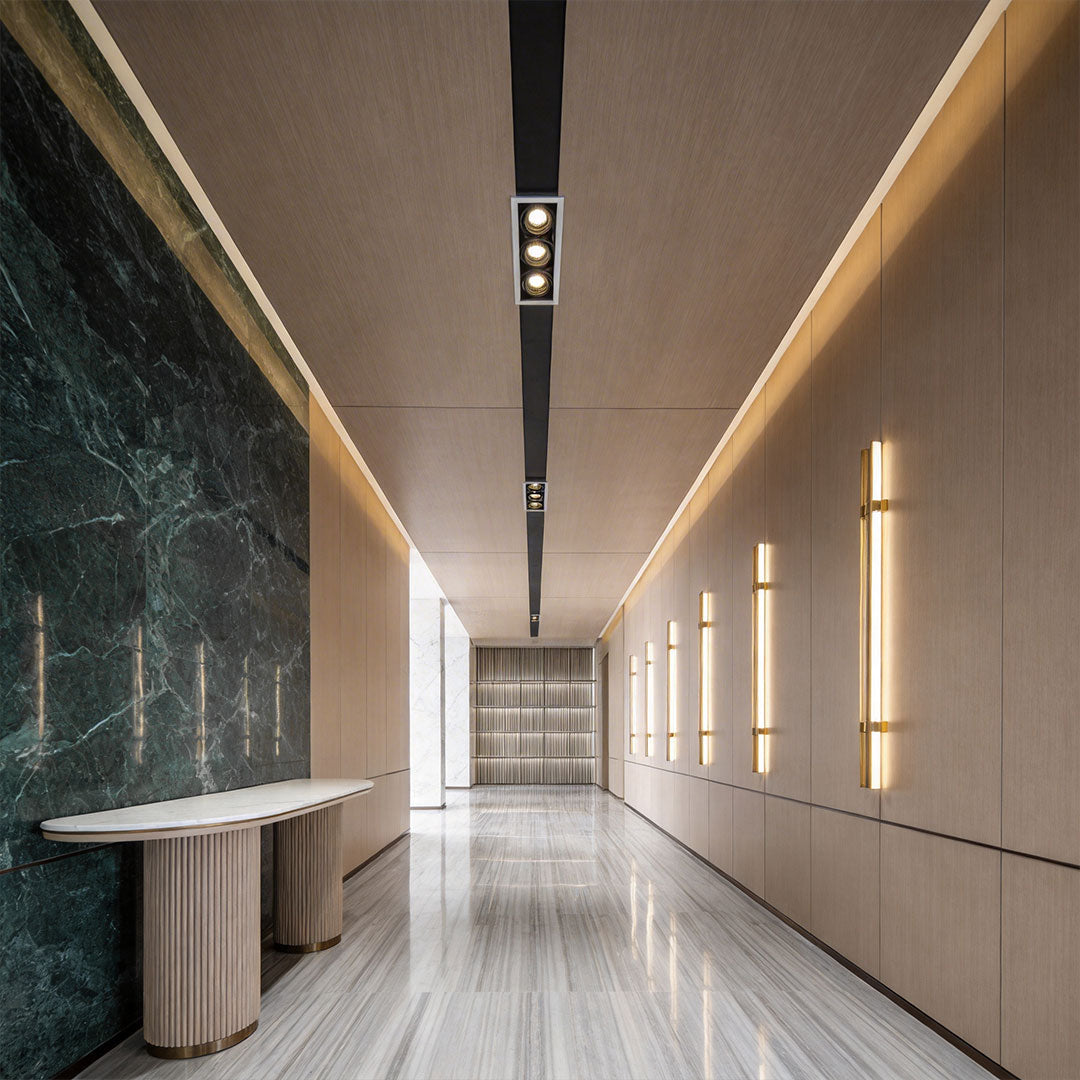 Recessed Linear LED Spotlight with Full-Spectrum Light, Modern Architectural Grille