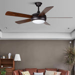 Hanging 3 Gear Wind Speed Retro Wood Fan Blade Mute Energy Saving Ceiling Fans With Lights