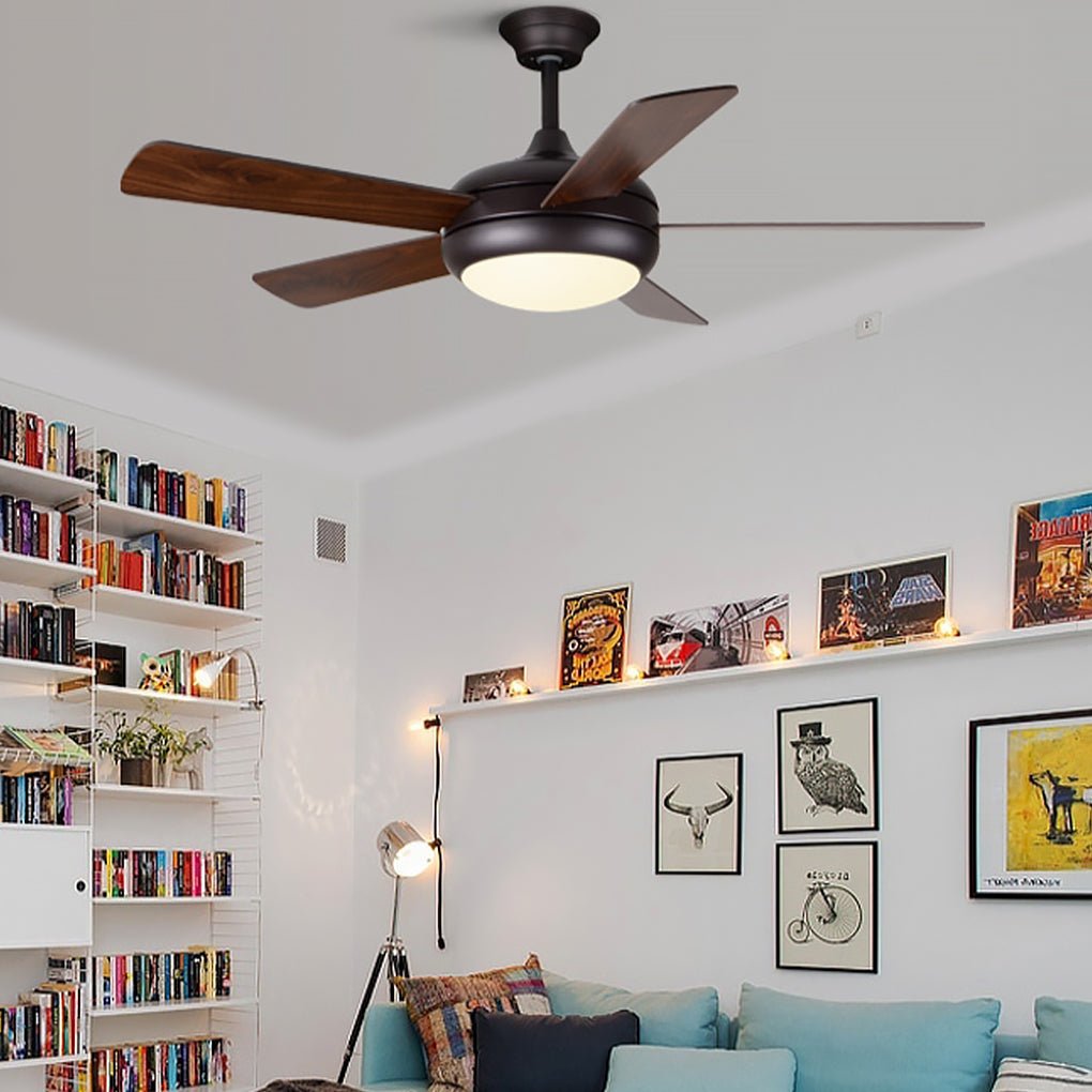 Hanging 3 Gear Wind Speed Retro Wood Fan Blade Mute Energy Saving Ceiling Fans With Lights