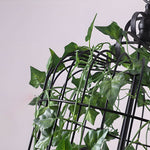 Vintage Iron Cage Pendant Light with Artificial Greenery and LED Bulbs