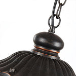 European-Style Black Aluminum Pendant Light with Glass Shade for Outdoor & Indoor Use