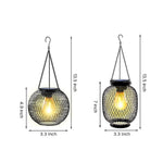 Solar-Powered Iron Lantern Hanging Lights for Outdoor Ambiance
