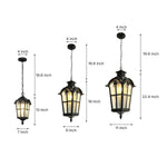 Outdoor Ceiling Lantern in Cast Aluminum with Clear Glass Shade