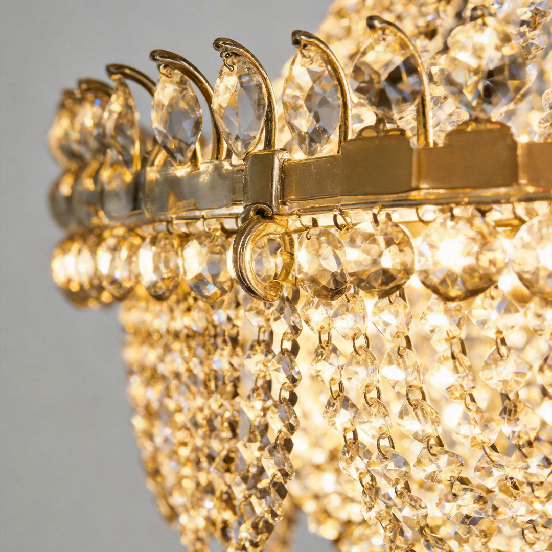 Aurelia Gold Acrylic Crystal Pendant Light for Outdoor Weddings and Events