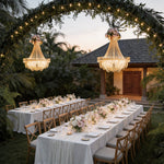 Aurelia Gold Acrylic Crystal Pendant Light for Outdoor Weddings and Events