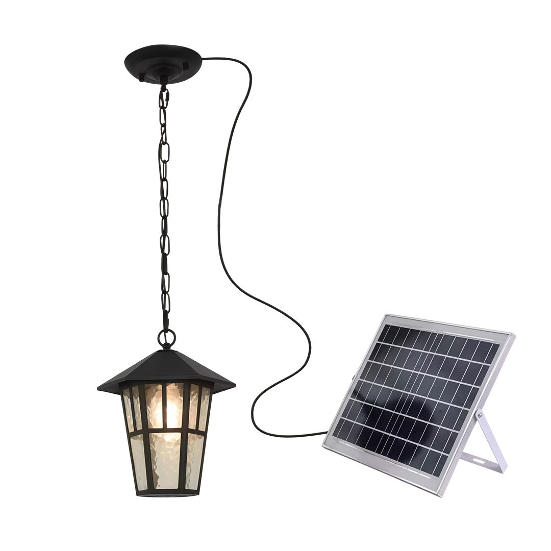 Minimalist Outdoor Pendant Light in Black Aluminum and Clear Glass