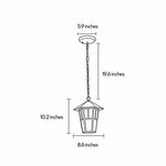 Minimalist Outdoor Pendant Light in Black Aluminum and Clear Glass