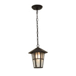 Minimalist Outdoor Pendant Light in Black Aluminum and Clear Glass