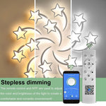 Celestial Shooting Stars Flush Mount Ceiling Light Led Dimmable White 5 To 15 Star Lights