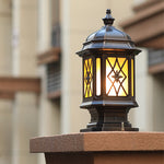 Modern Waterproof Outdoor Pillar Light with Frosted Glass Shade
