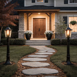 Hexagon Outdoor Post Light in Black – Die-Cast Aluminum LED Path Lighting