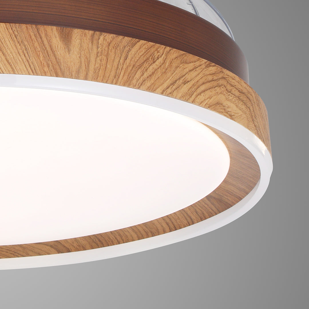 Walnut Wood Ceiling Fan with Four Lights, Silent LED Dimmable