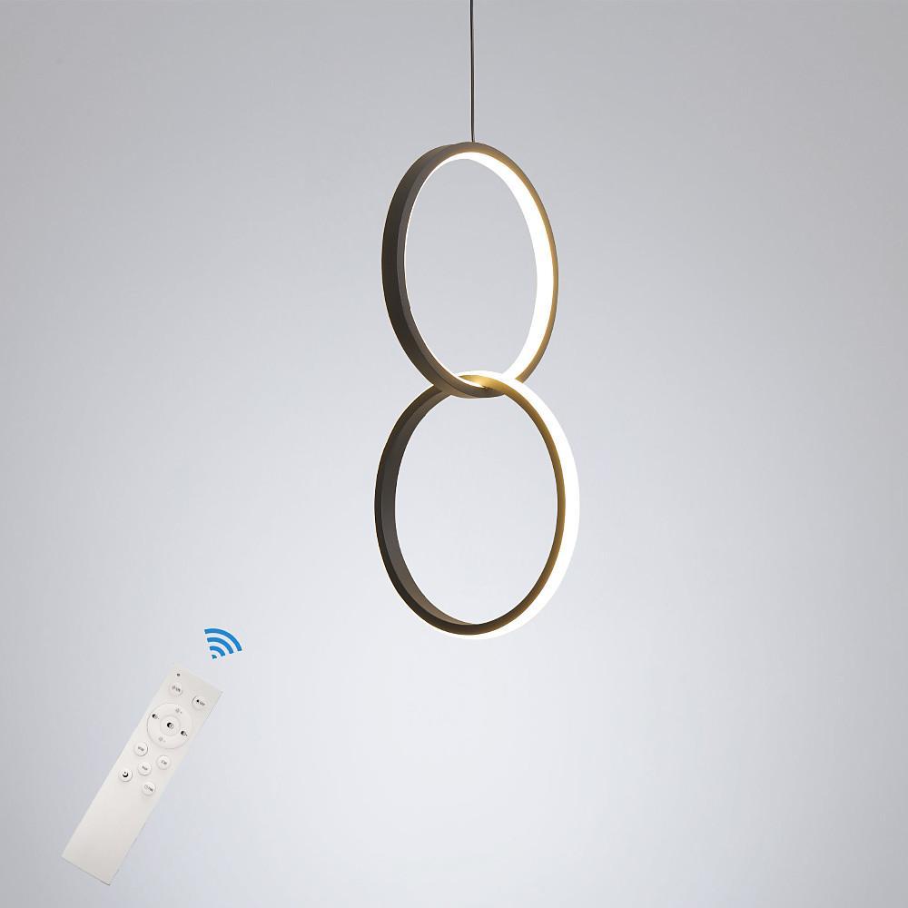 Aurelia Interlocking Dual Ring LED Pendant Light in Aluminum and Acrylic