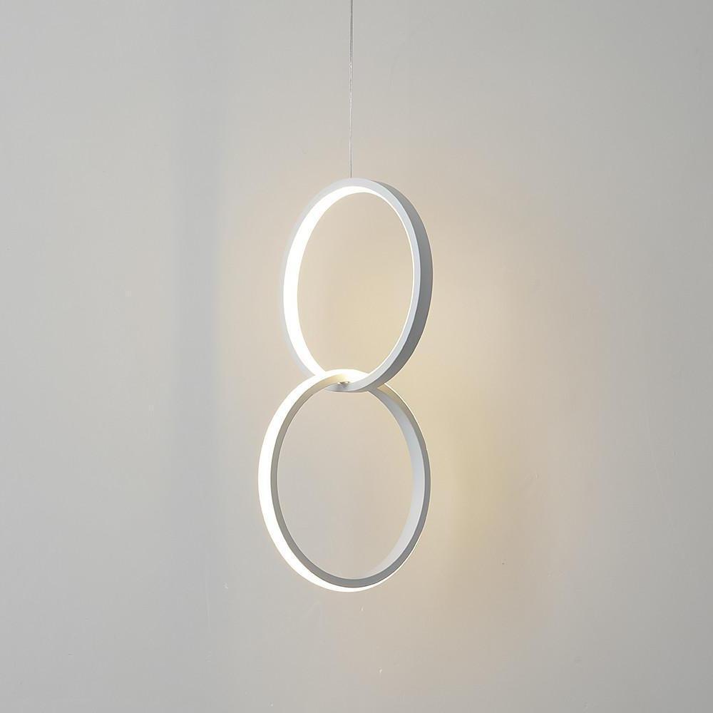 Aurelia Interlocking Dual Ring LED Pendant Light in Aluminum and Acrylic