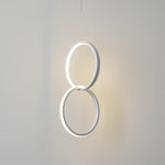 Aurelia Interlocking Dual Ring LED Pendant Light in Aluminum and Acrylic