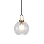 Aurelia Globe Pendant Light in Electroplated Metal and Glass