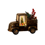 Nordic Gold Resin Table Lamp with Snowfall Scene